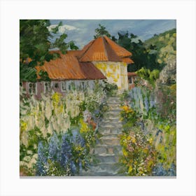 Gustav Klimt Style Farm Garden 11 Canvas Print