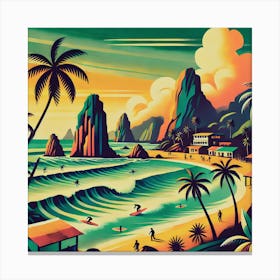 El Tunco Beach Surf & Sunset Dreams Toile