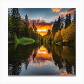 Sunset In The Forest 22 Canvas Print