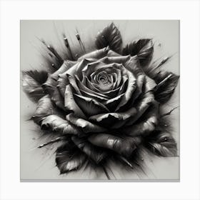 Black And White Rose Canvas Print