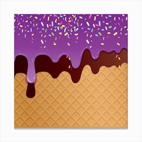 Ice Cream Waffle Vector 7 Canvas Print