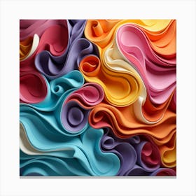 Abstract Colorful Paper Wavy Background 1 Canvas Print