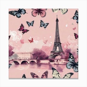 Paris With Butterflies 178 Canvas Print