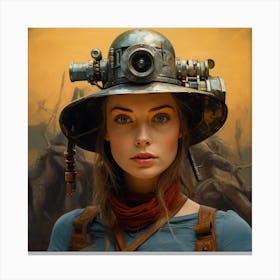 Girl In A Hat 2 Canvas Print