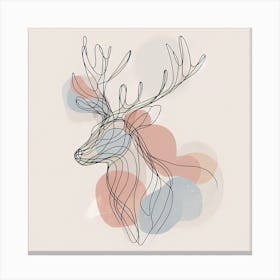 Reindeer In Lines Canvas Print