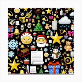 Christmas Emojis 2 Canvas Print