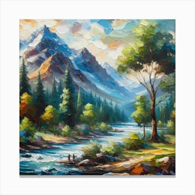 Mountain Landscape Painting 3 Canvas Print