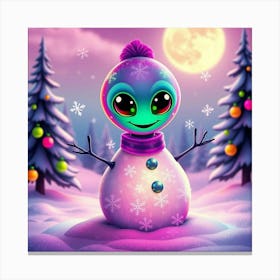 Alien Snowman Canvas Print