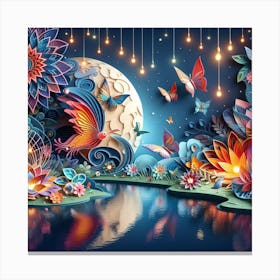 3d Paper Art 1 Canvas Print