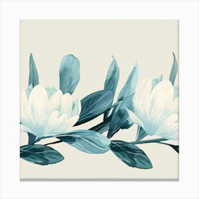 Watercolor Magnolias Canvas Print