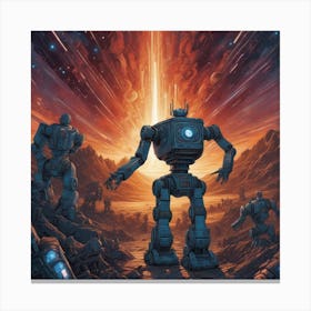 Robots In Space 3 Canvas Print