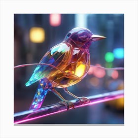 646490 A Colorful Bird Made Of Translucent Crystal Perche Xl 1024 V1 0 Canvas Print