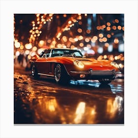 Chevrolet Corvette At Night 1 Canvas Print