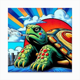 Turtle Smoking A Cigarette Canvas Print