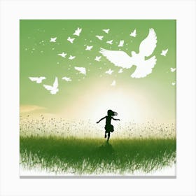 Doves Flying Canvas Print