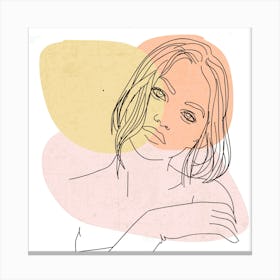 Portrait Of A Woman line art 2 Canvas Print