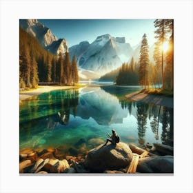 Sunrise At The Lake 1 Canvas Print