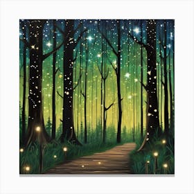 An Enchanting Forest Scene Art Canvas Print