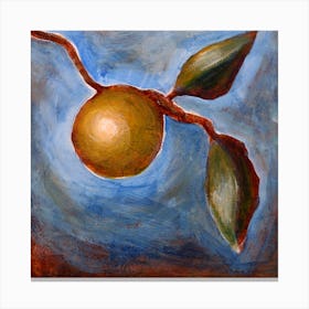 ripe fruit - square painting classical old masters figurative hand painted square blue yellow food still life kitchen Canvas Print