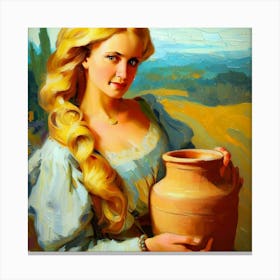 Girl With A Jug Canvas Print