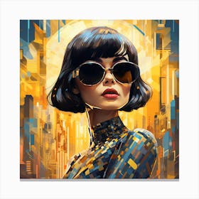 Futuristic Woman In Sunglasses 1 Canvas Print