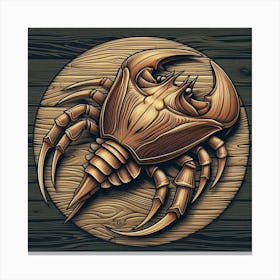 Intricate Wooden Crab Sculpture Canvas Print