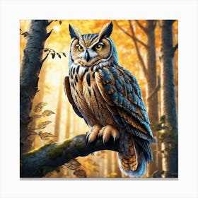 Owl In The Forest 223 Canvas Print