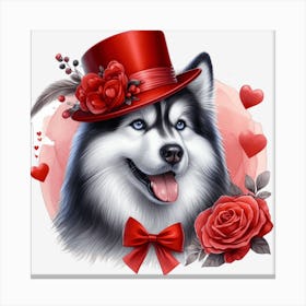 Husky Valentine 1 Toile