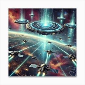 A Sci Fi Scene Harmony Beam Array Canvas Print