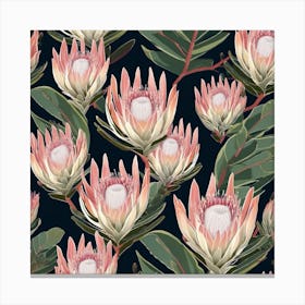 Proteas Seamless Pattern Canvas Print