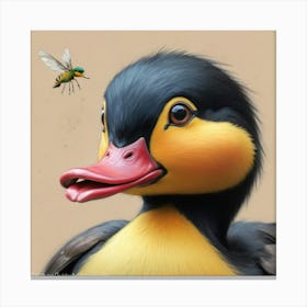 Duck With A Bee 1 Canvas Print