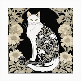 Art Nouveau Cat Canvas Print