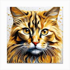 Cat Painting 14 Canvas Print