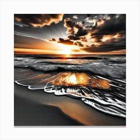 Sunset On The Beach 677 Canvas Print