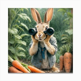 Rabbit With Binoculars Canvas Print