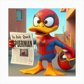 Duck Spider Man Canvas Print