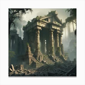 Ruins In The Jungle Canvas Print