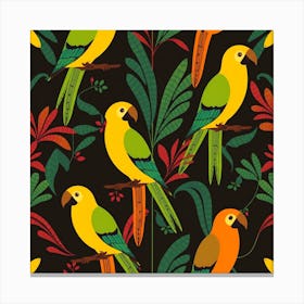 Tropical Parrots 1 Canvas Print