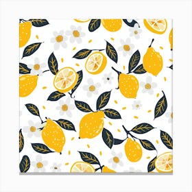 Lemons And Flowers Canvas Print