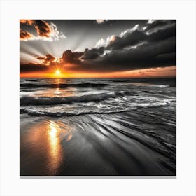 Sunset On The Beach 840 Canvas Print