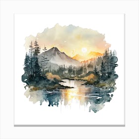 Watercolor Landscape Painting 7 Canvas Print