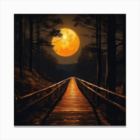 Full Moon In The Woods Canvas Print