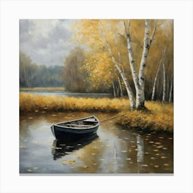 Boat In The Autumn 2 Canvas Print