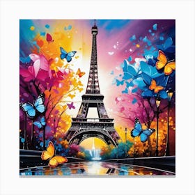 Paris With Butterflies 127 Canvas Print