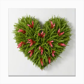 Heart Fern Wreath Canvas Print