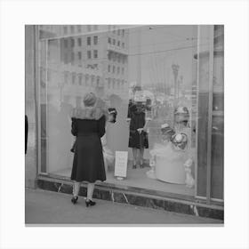 Los Angeles, California, Window Shopping By Russell Lee Canvas Print