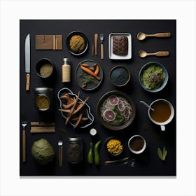 Barbecue Props Knolling Layout (8) Canvas Print