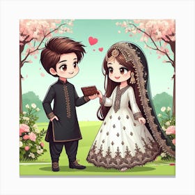 Pakistani Bride And Groom Canvas Print