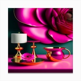 3d Rendering Of A Pink Flower Canvas Print