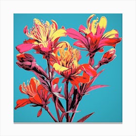 Andy Warhol Style Pop Art Flowers Kangaroo Paw 1 Square Canvas Print